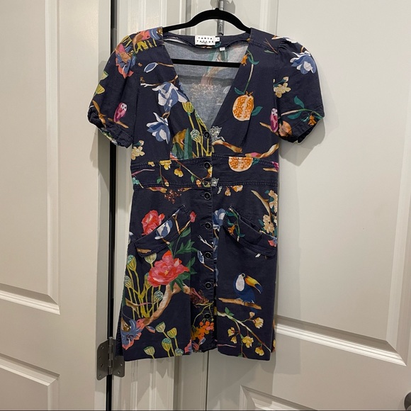 Tanya Taylor Blanca Jungle Print Button-Front Dress - Picture 4 of 10